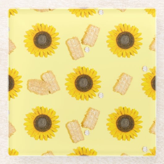 Sonnenblume Power Glasuntersetzer (Vorderseite)