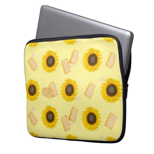 Sonnenblume Power Laptopschutzhülle (Vorderseite Links)