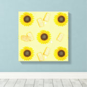 Sonnenblume Power Leinwanddruck (Insitu (Holzboden))