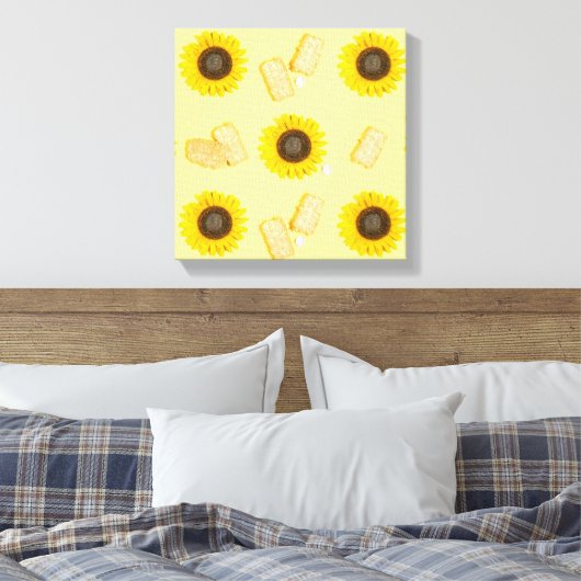 Sonnenblume Power Leinwanddruck (Insitu (Schlafzimmer))