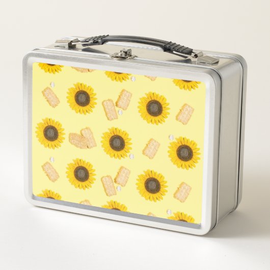 Sonnenblume Power Metall Brotdose (Vorderseite)