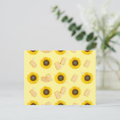 Sonnenblume Power Postkarte (Stehend Vorderseite)