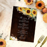 Sonnenblume Pumpkin Burgundy Wedding Menu Card Einladung<br><div class="desc">Erschaffen Sie eine elegante und zeitlose Herbstsuite,  die Ihren Stil mühelos mit personalisierten Details widerspiegelt.</div>