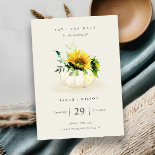 Sonnenblume Pumpkin Floral Save the Date einladen Dankeskarte