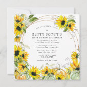 Sonnenblume Pumpkin Herbst 100. Geburtstag Einladung (Vorderseite)
