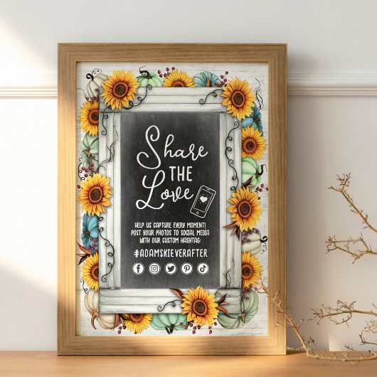 Sonnenblume Pumpkin Hochzeit im Herbst Hashtag Fot Poster