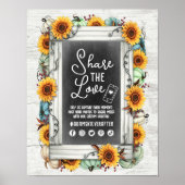 Sonnenblume Pumpkin Hochzeit im Herbst Hashtag Fot Poster (Vorne)