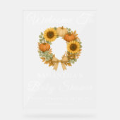 Sonnenblume Pumpkin Wreath Fall Baby Dusche Willko Acrylschild (Vorderseite)