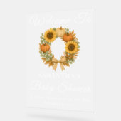 Sonnenblume Pumpkin Wreath Fall Baby Dusche Willko Acrylschild (Winkel)