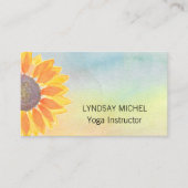 Sonnenblume QR Code Yoga Instructor Visitenkarte (Vorderseite)