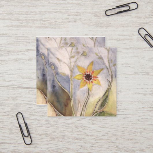 Sonnenblume Quadratische Visitenkarte (Vorderseite/Rückseite Beispiel)