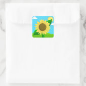 Sonnenblume Quadratischer Aufkleber (Tasche)