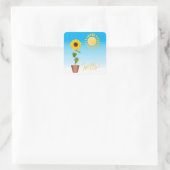 Sonnenblume-quadratischer Aufkleber (Tasche)