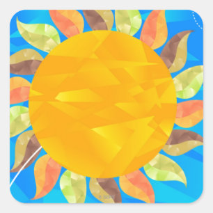 Sonnenblume Quadratischer Aufkleber