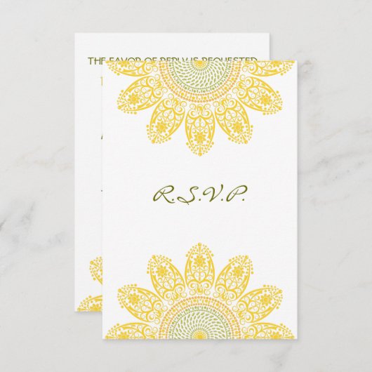 Sonnenblume R.S.V.P. RSVP Karte (Vorne/Hinten)