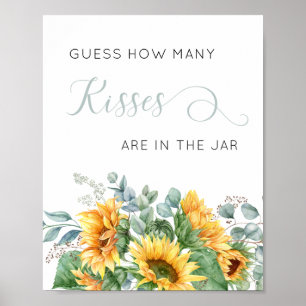 Sonnenblume Rate wie viele Küsse Dusche Poster