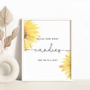 Sonnenblume Raten Sie, wie viele Bonbons Poster