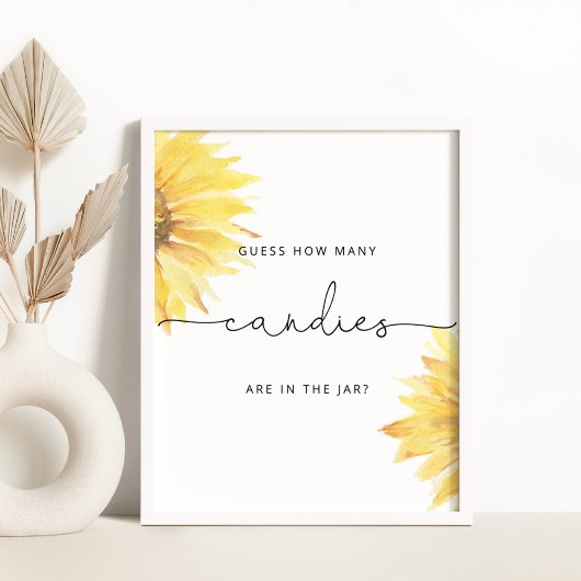 Sonnenblume Raten Sie, wie viele Bonbons Poster