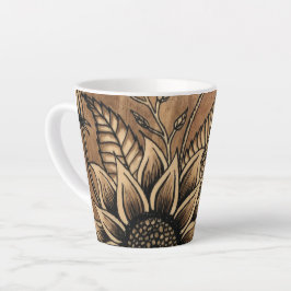 Sonnenblume Reben Latte Tasse