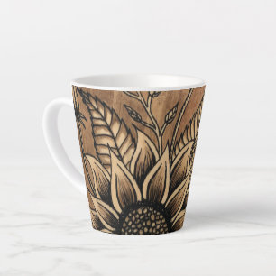 Sonnenblume Reben Latte Tasse