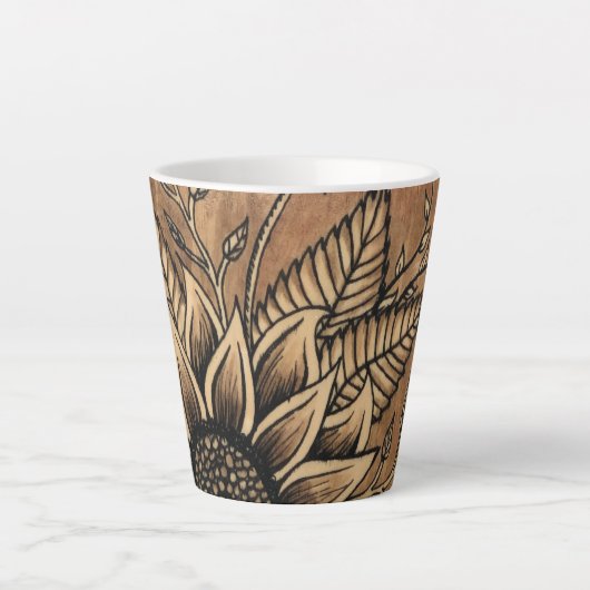 Sonnenblume Reben Latte Tasse (Vorderseite)