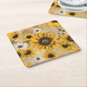 Sonnenblume Rechteckiger Pappuntersetzer (angewinkelt)