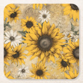 Sonnenblume Rechteckiger Pappuntersetzer (Vorderseite)