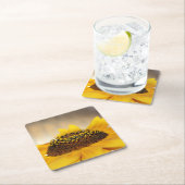 Sonnenblume Rechteckiger Pappuntersetzer (Vor Ort)