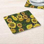 Sonnenblume Rechteckiger Pappuntersetzer (angewinkelt)