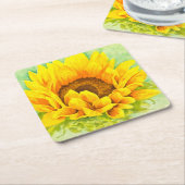 Sonnenblume Rechteckiger Pappuntersetzer (angewinkelt)