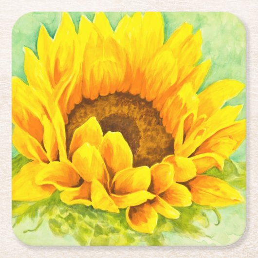 Sonnenblume Rechteckiger Pappuntersetzer (Vorderseite)