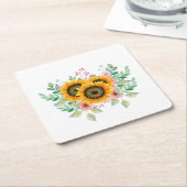 Sonnenblume Rechteckiger Pappuntersetzer (angewinkelt)