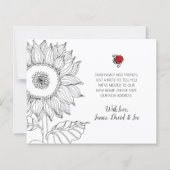 Sonnenblume Red Ladybug Budget Moving Card (Rückseite)