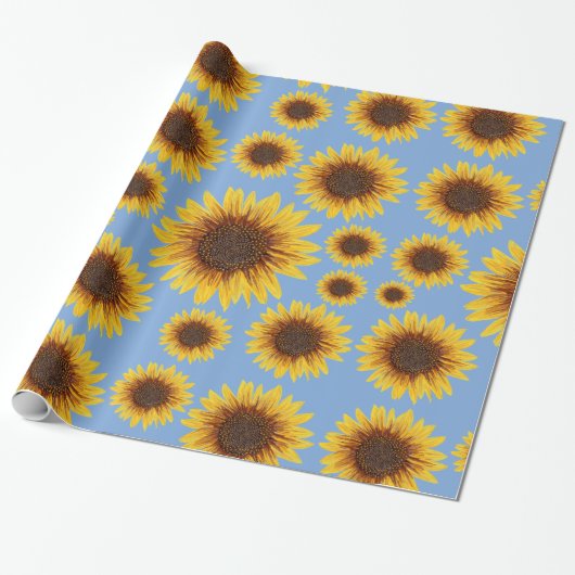 Sonnenblume-Regen Geschenkpapier (Ungerollt)