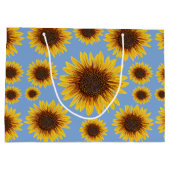 Sonnenblume-Regen Große Geschenktüte (Rückseite)