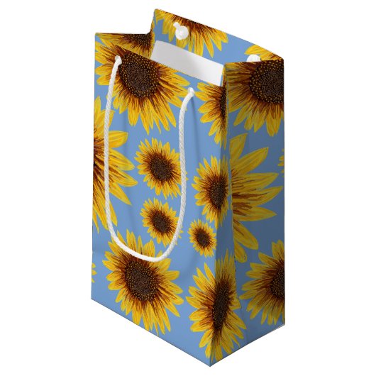 Sonnenblume-Regen Kleine Geschenktüte (Vorderseite Schrägansicht)