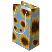 Sonnenblume-Regen Kleine Geschenktüte (Rückseite Schrägansicht)
