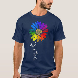Sonnenblume Regenbogen Liebe Liebe LGBT Gay Lesbia T-Shirt