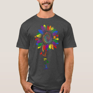 Sonnenblume Regenbogen Liebe Liebe LGBT Gay Lesbia T-Shirt