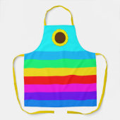 Sonnenblume Regenbogenstreifen Schürze (Vorderseite)