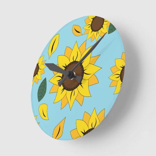 Sonnenblume Reign Clock Runde Wanduhr (Winkel)