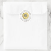 Sonnenblume, reines Honigetikett Runder Aufkleber (Tasche)