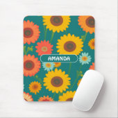 Sonnenblume Retro farbenfrohe Personalisierte Must Mousepad (Mit Mouse)