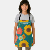 Sonnenblume Retro farbenfrohe Personalisierte Must Schürze (Insitu)