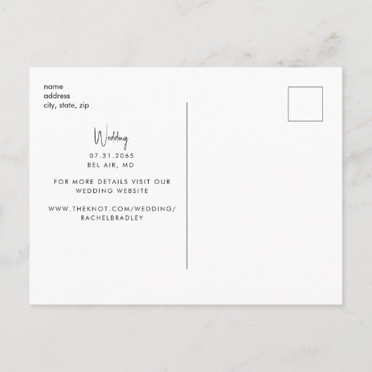 Sonnenblume Rettete unser Datum Schwarze Hochzeit  Ankündigungspostkarte (Rückseite)