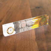 Sonnenblume Rock Desk Namplate Namensplakette (Seite)