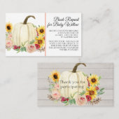 Sonnenblume Rosa Blumenkürbis Buchanfrage Visitenkarte (Vorne/Hinten)