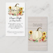 Sonnenblume Rosa Blumenkürbis Visitenkarte (Vorne/Hinten)