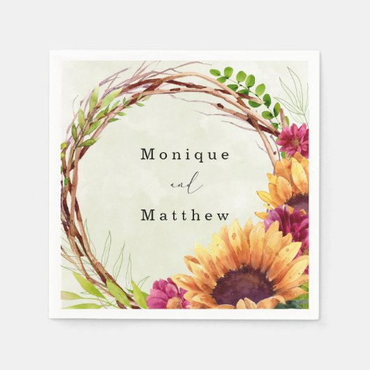 Sonnenblume Rosa Blumenzeremonie Serviette (Vorderseite)