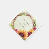 Sonnenblume Rosa Blumenzeremonie Serviette (Ecke)